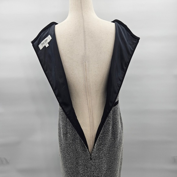 Jones Studio Herringbone Career Dress Black Trim Sleeveless Office - Picture 6 of 12